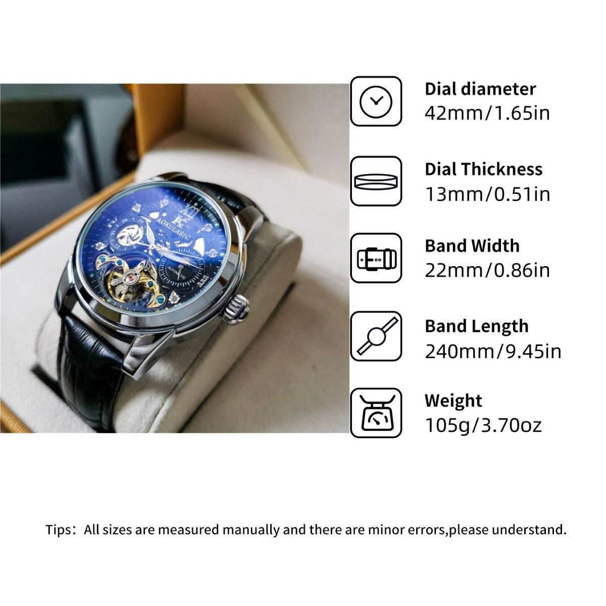 Skeletonized Mechanical Business Men's Watch
