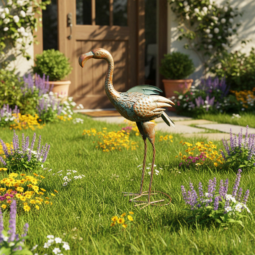 # Retro Iron Flamingo Sculpture Ornament