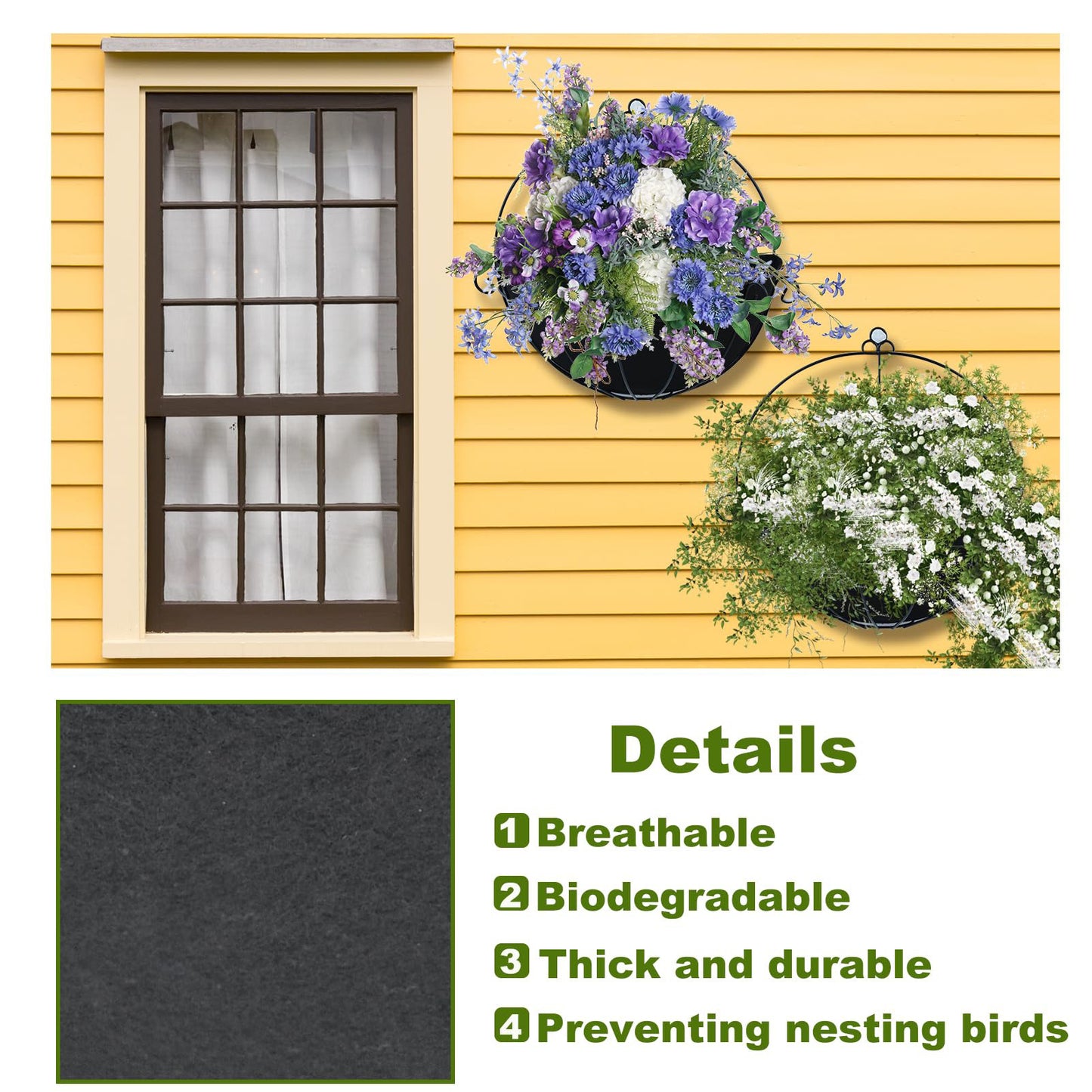 # Felt Semi-Circular Flower Pot Liners