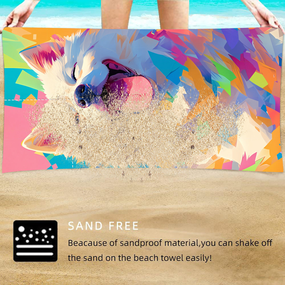 2-in-1 Foldable Printed Beach Towel