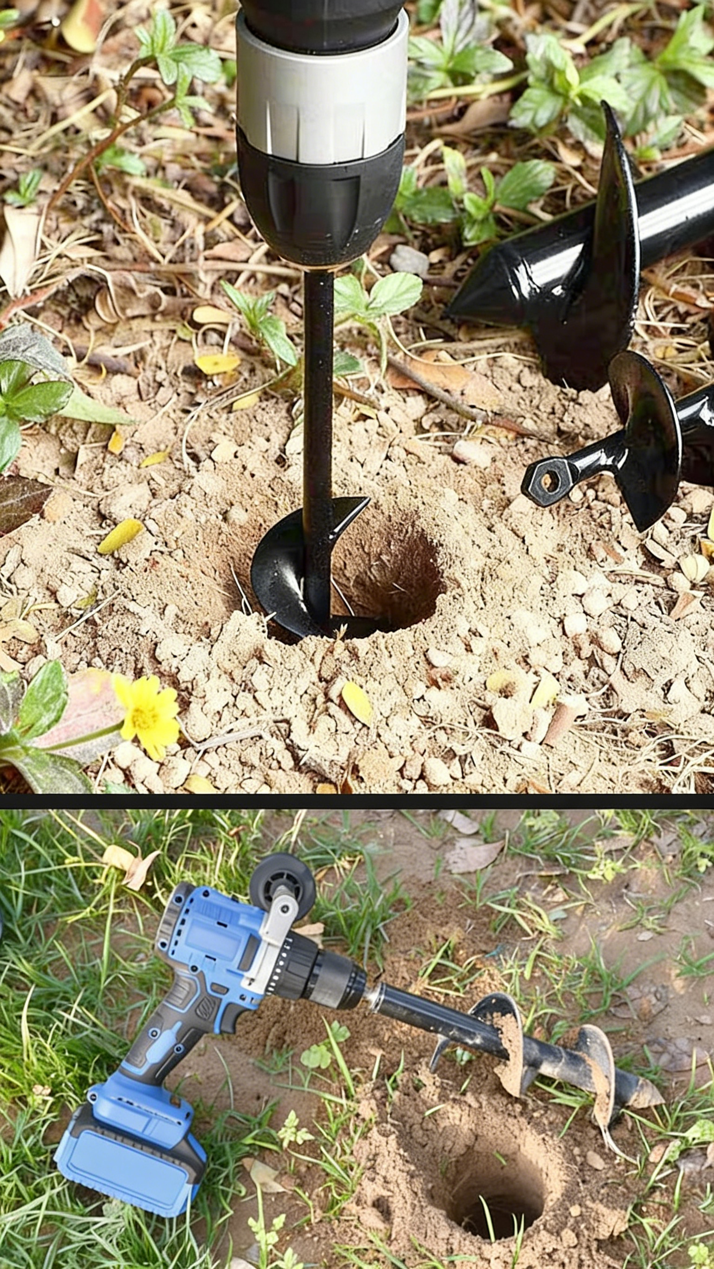 Hand-held Drill Bit with Spiral Rod for Soil Drilling
