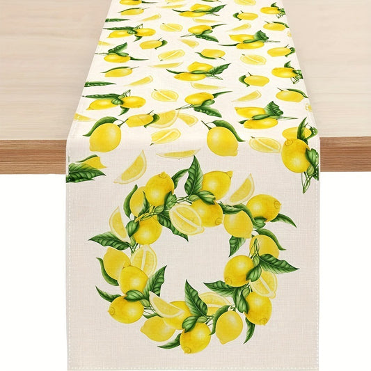 # Lemon Wreath Themed Table Runner