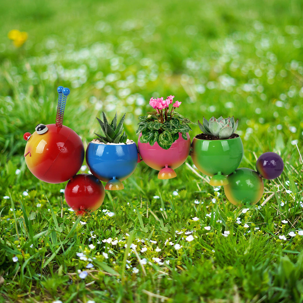 Caterpillar Metal Flower Pot