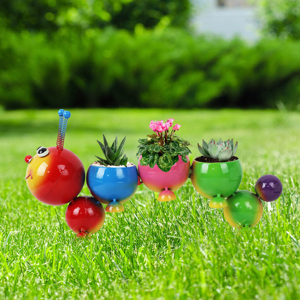 Caterpillar Metal Flower Pot