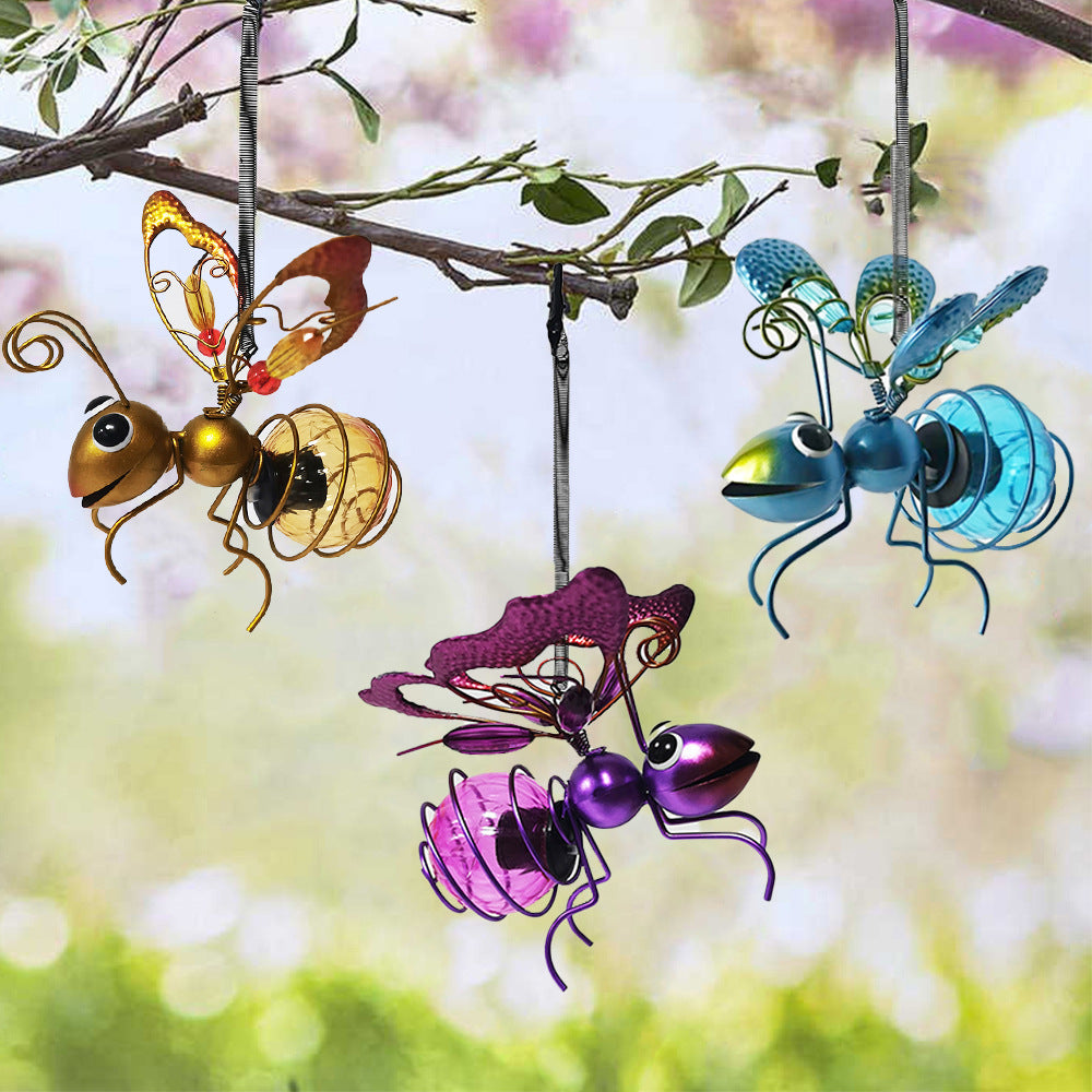 Solar-Powered Simulated Insect Garden Hanging Light