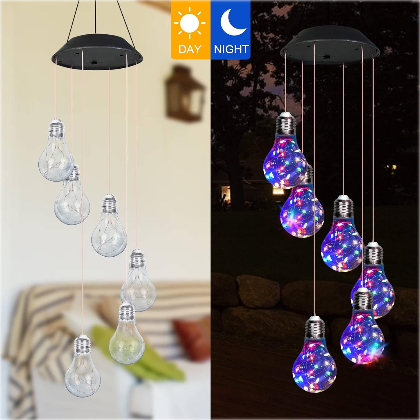 Solar Bulb Wind Chime Garden Light