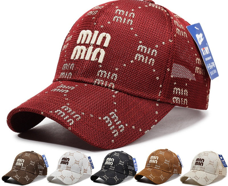 # Summer Mesh Baseball Cap with Embroidered Letters