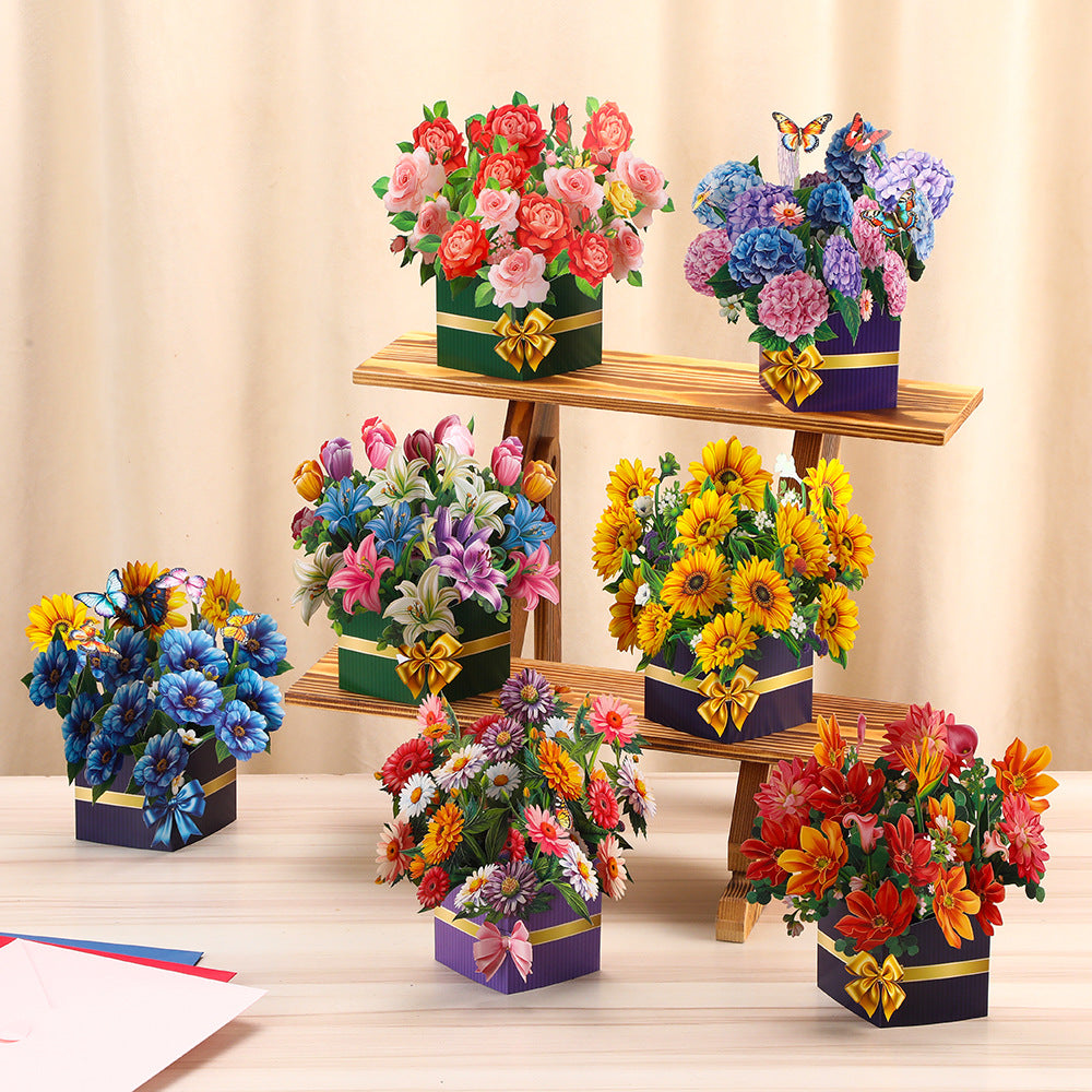 # 3D Pop-Up Flower Bouquet/Creative Greeting Card Ornament