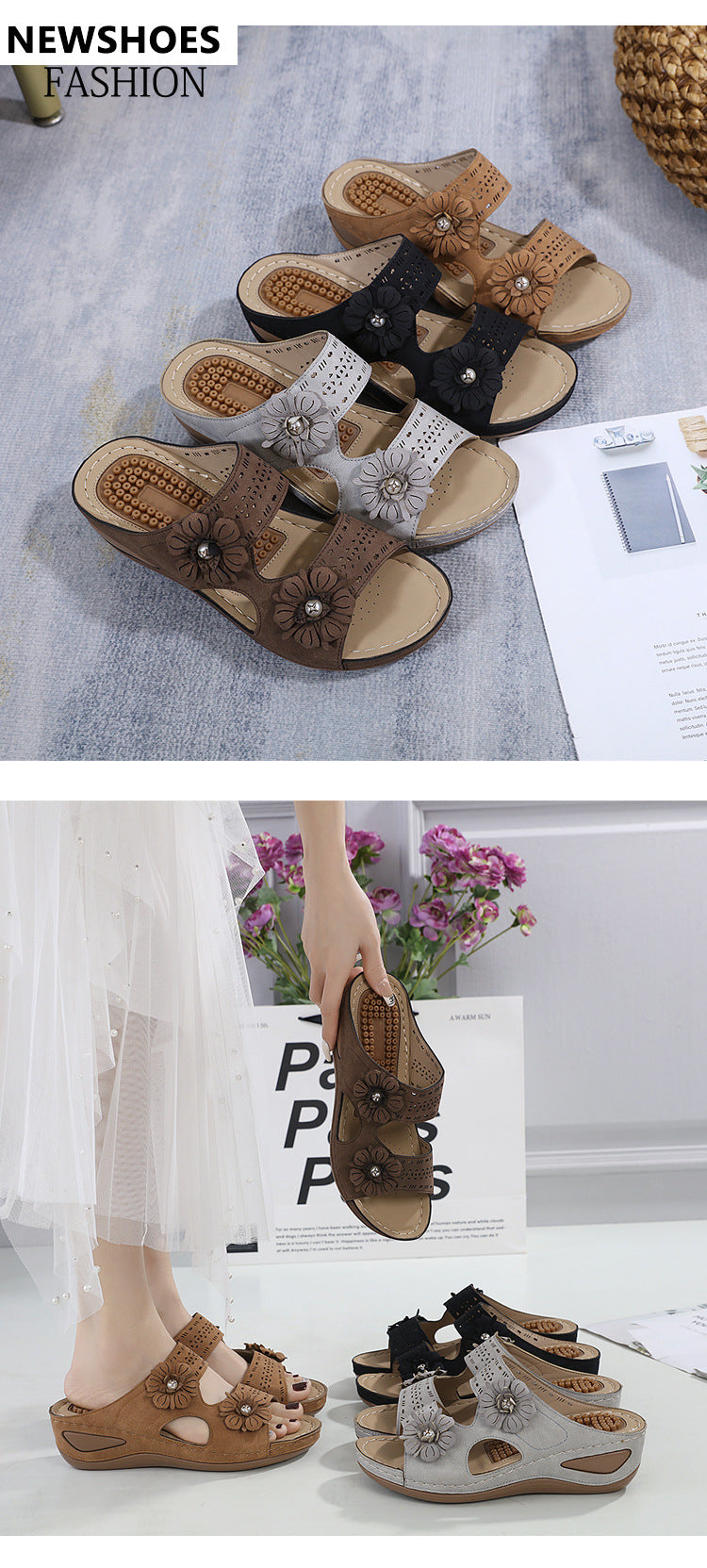 # Women's Plus Size Wedge Heel Casual Slippers