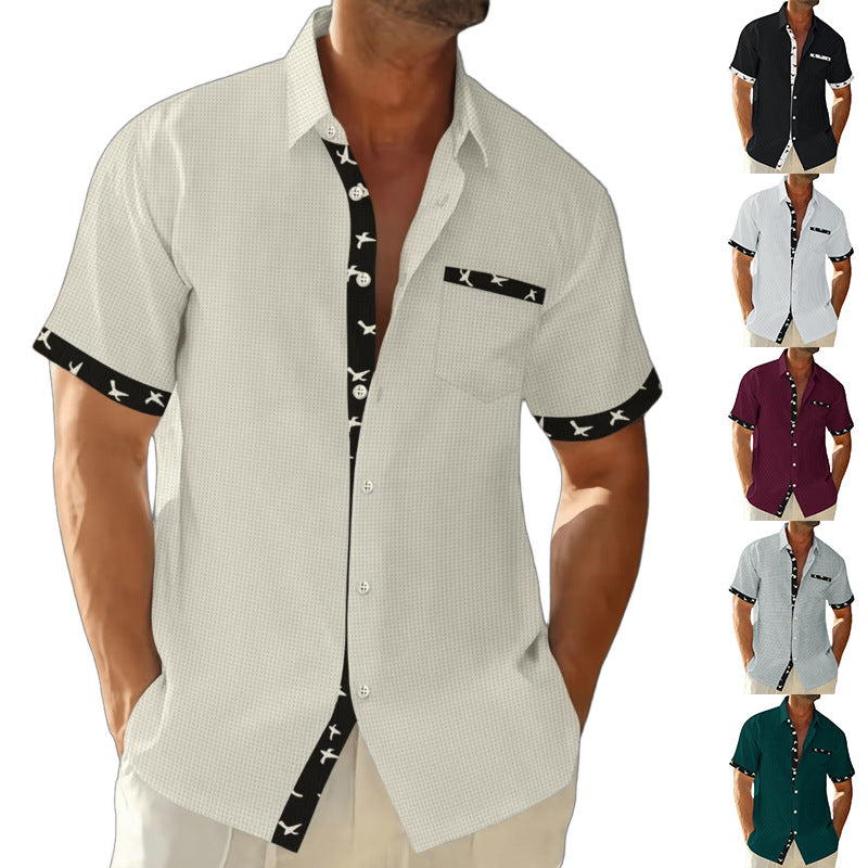 # Men's Summer Color-Blocked Casual Short-Sleeve T-Shirt