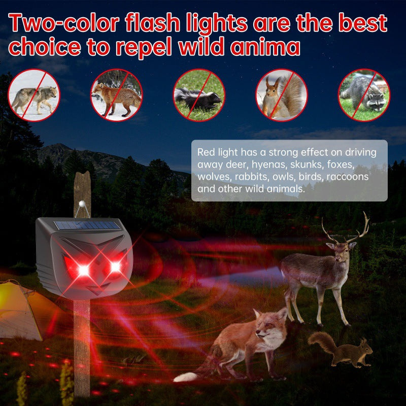 # Solar-Powered Flashing Outdoor Animal Repeller