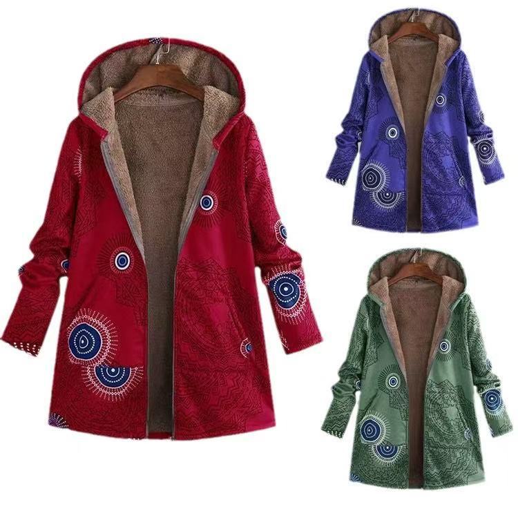 Women's Winter Printed Composite Casual Jacket