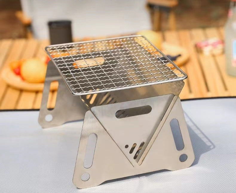 # Outdoor Folding Stainless Steel Card-Style Wood Stove