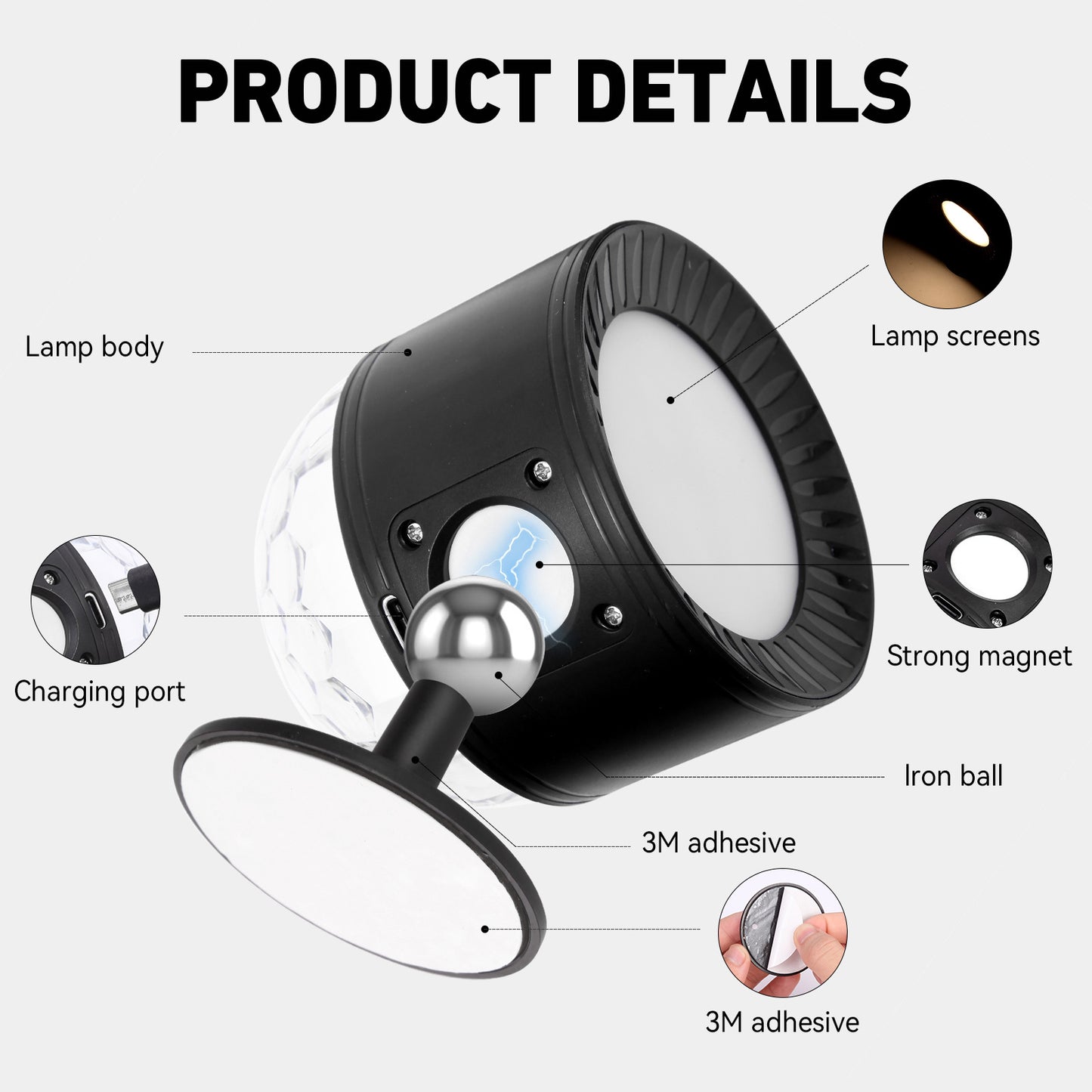 # LED Dual-Head Rechargeable Wall Lamp