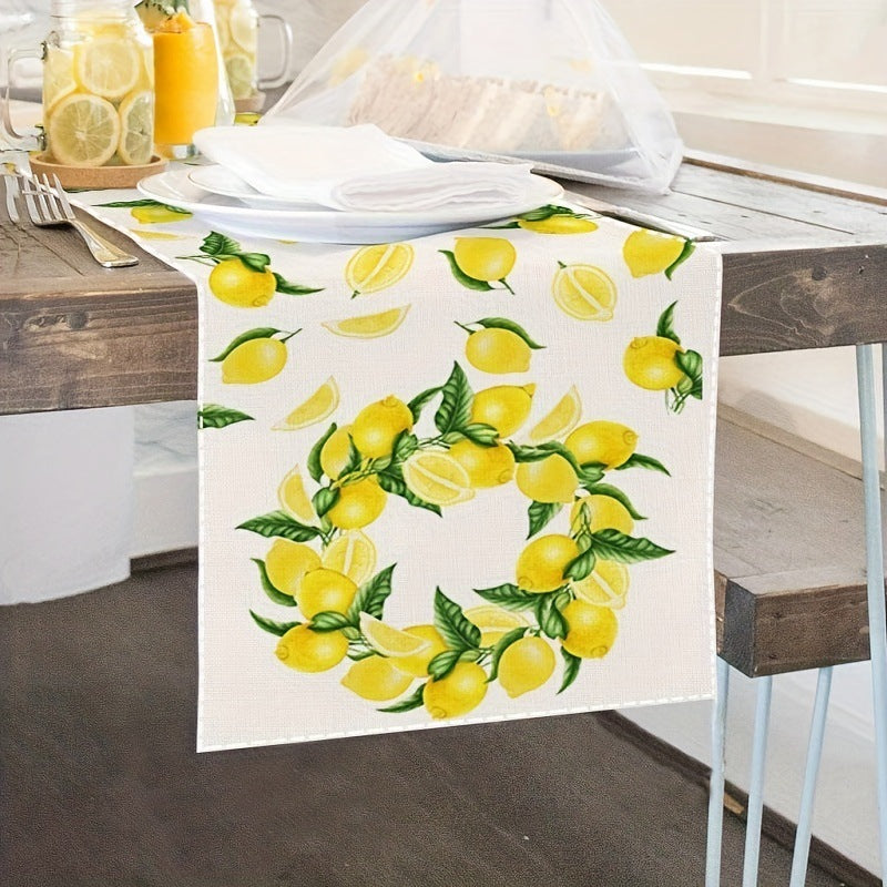# Lemon Wreath Themed Table Runner