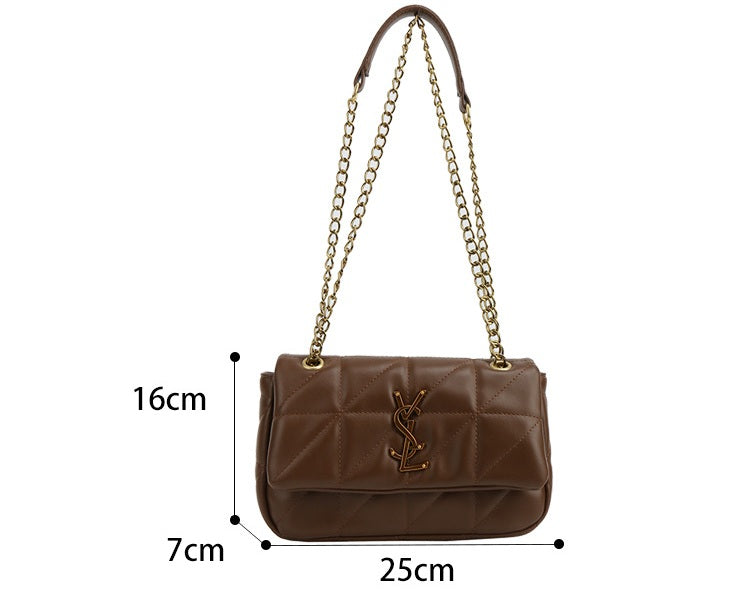 # Quilted Chain Shoulder/Crossbody Small Square Bag