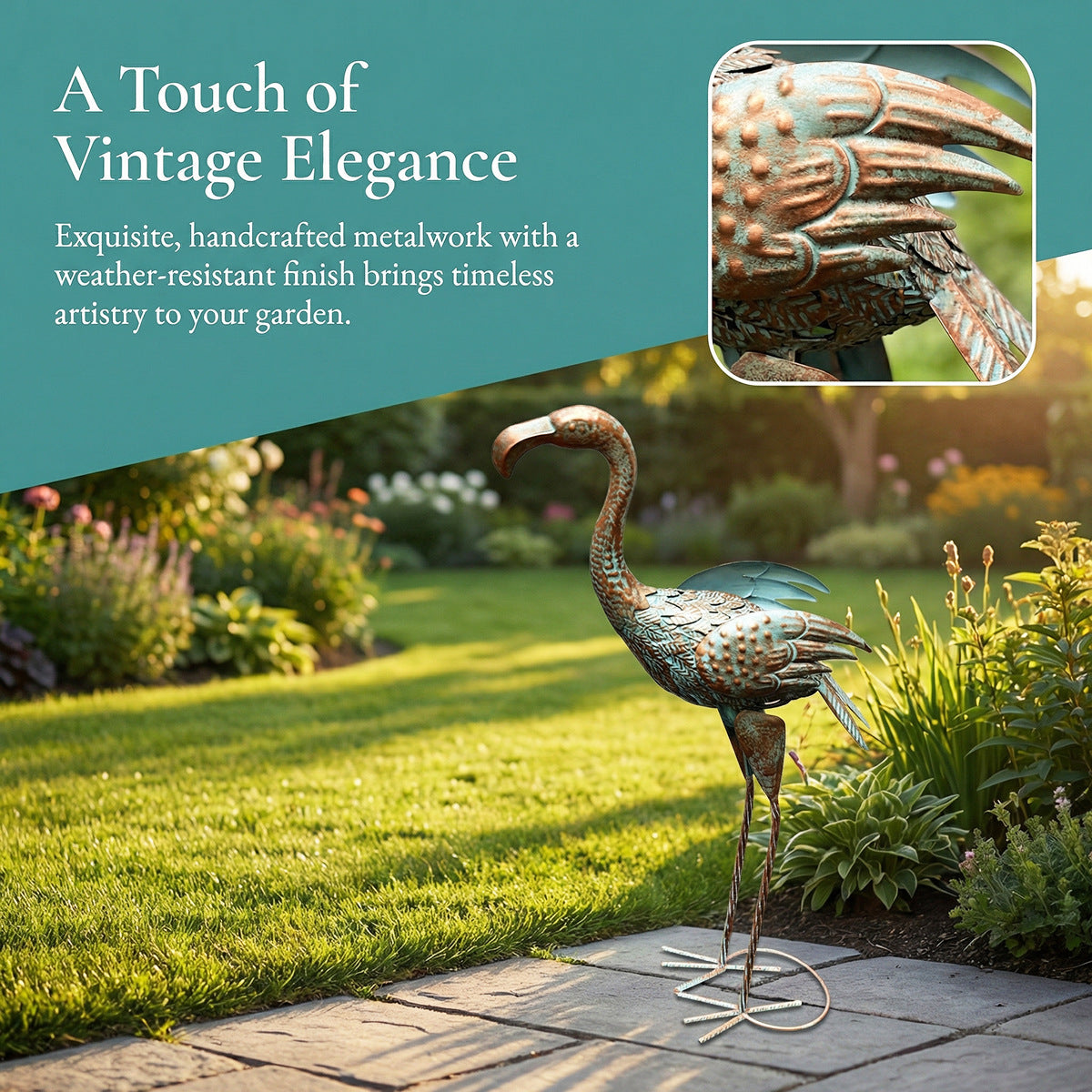 # Retro Iron Flamingo Sculpture Ornament