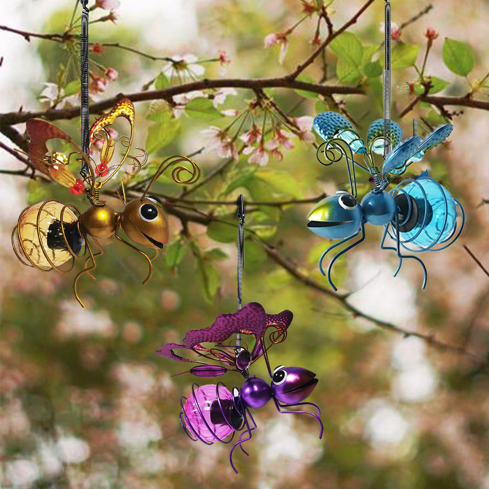 Solar-Powered Simulated Insect Garden Hanging Light