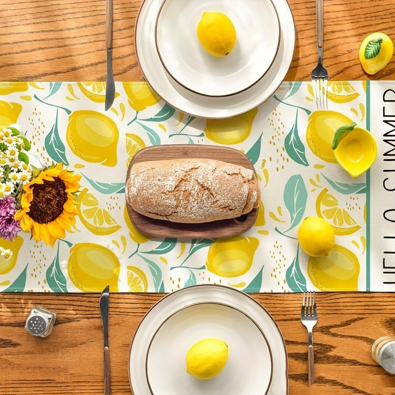 # Lemon-Themed Table Runner