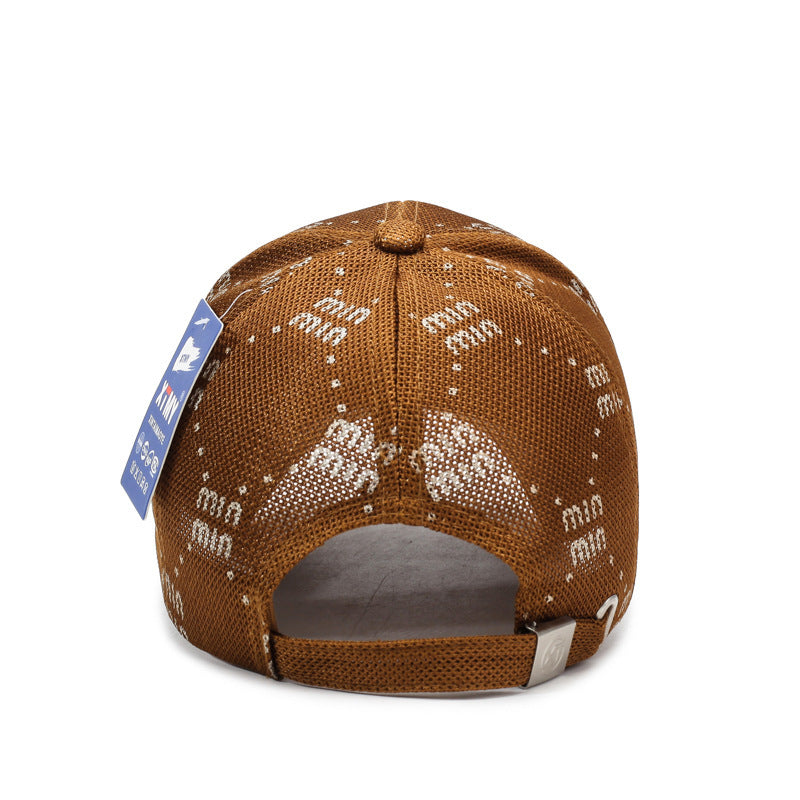 # Summer Mesh Baseball Cap with Embroidered Letters
