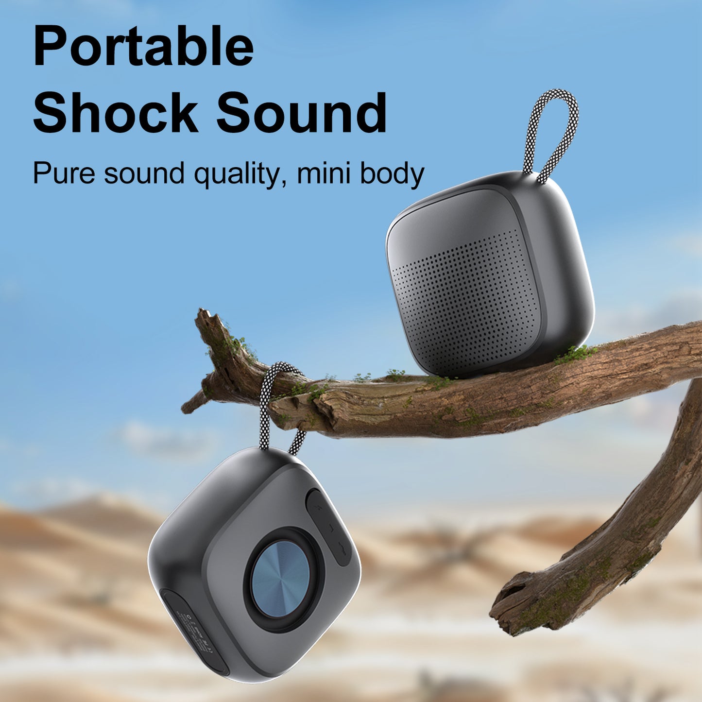Portable Bluetooth Speaker with High-Fidelity Bass and Lyrics Display