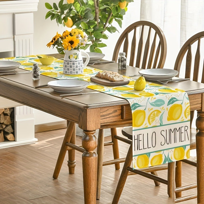 # Lemon-Themed Table Runner