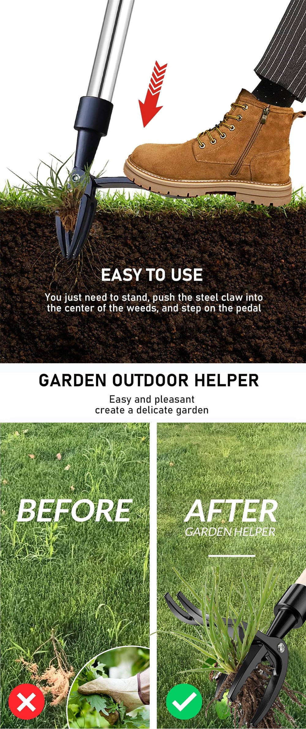 Standing Manual Garden Weeder