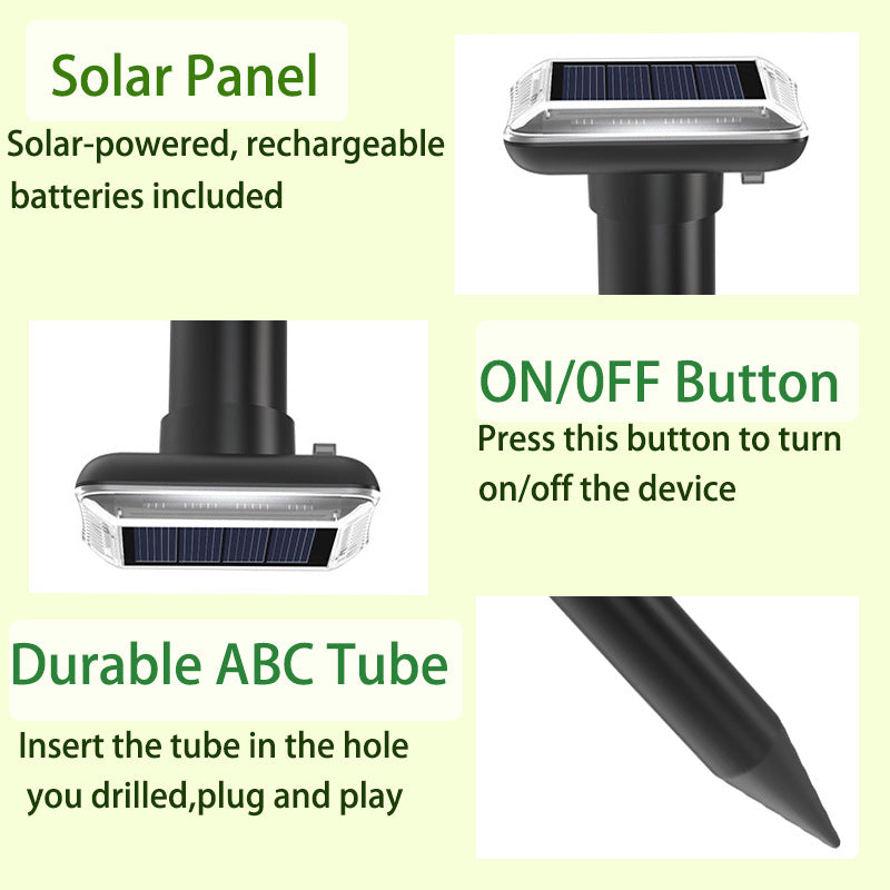 Solar-Powered Ultrasonic Rodent and Snake Repellent