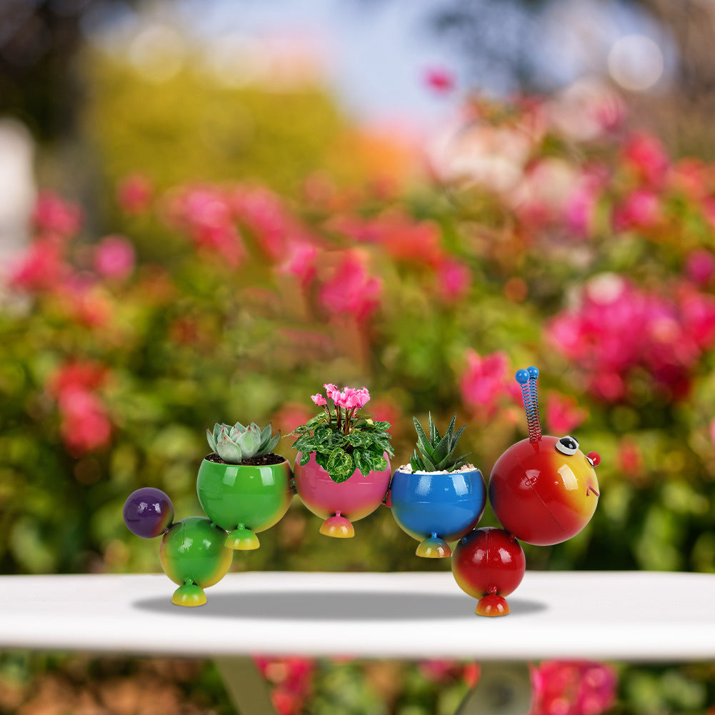 Caterpillar Metal Flower Pot