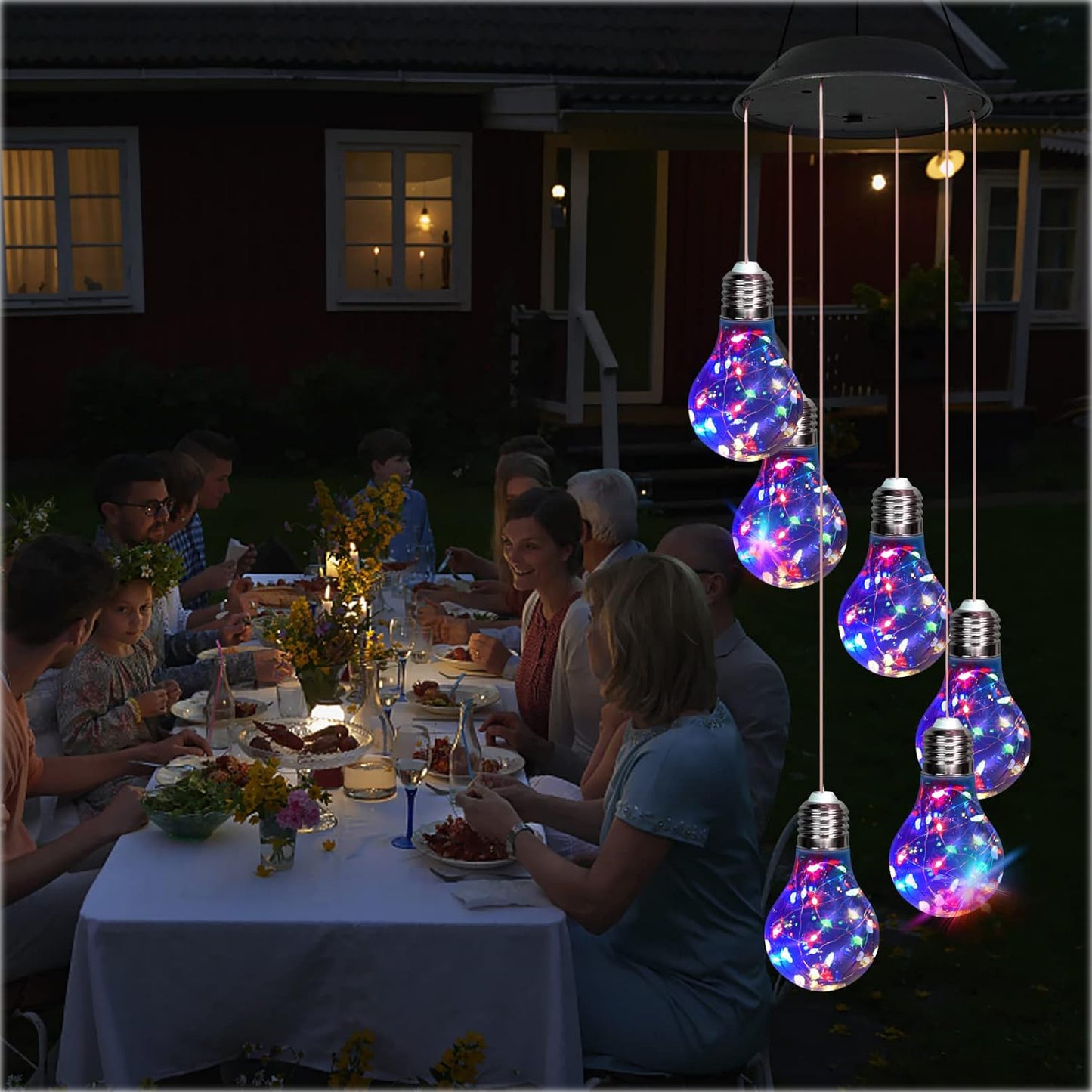 Solar Bulb Wind Chime Garden Light