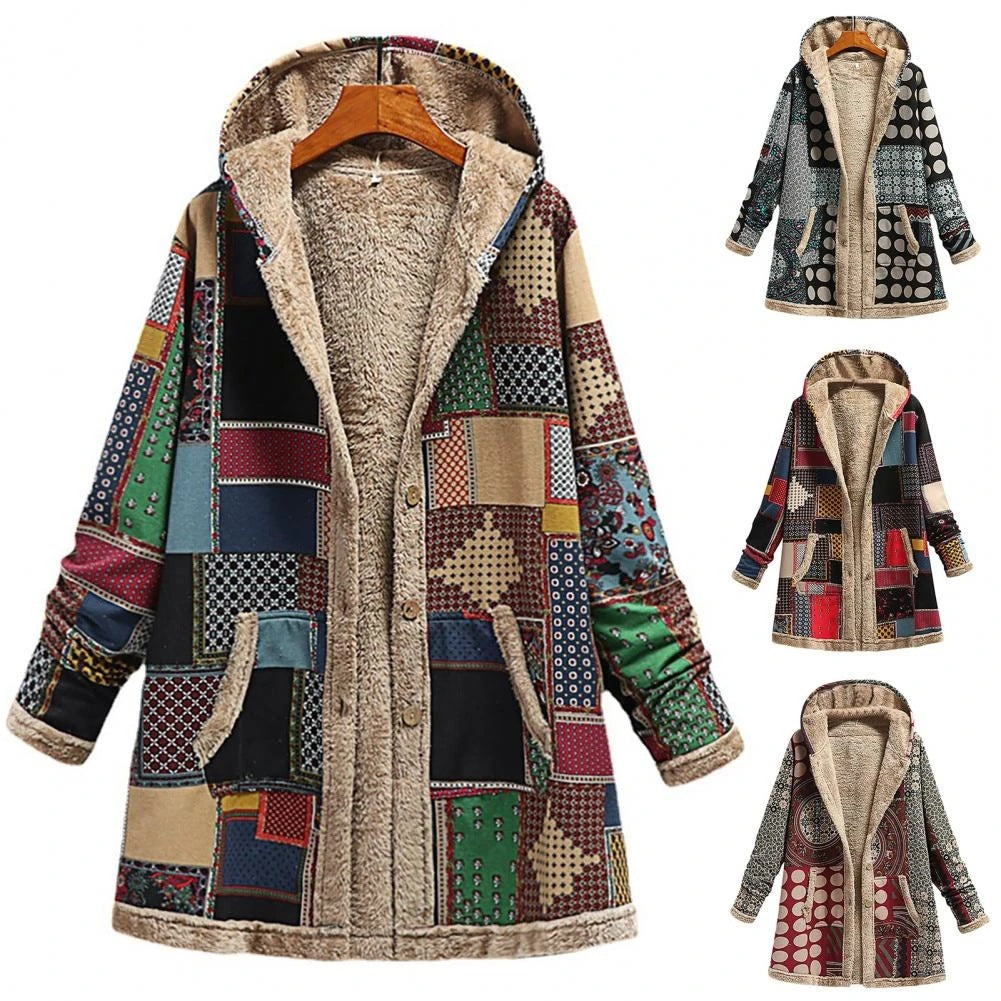 Women's Winter Printed Composite Casual Jacket