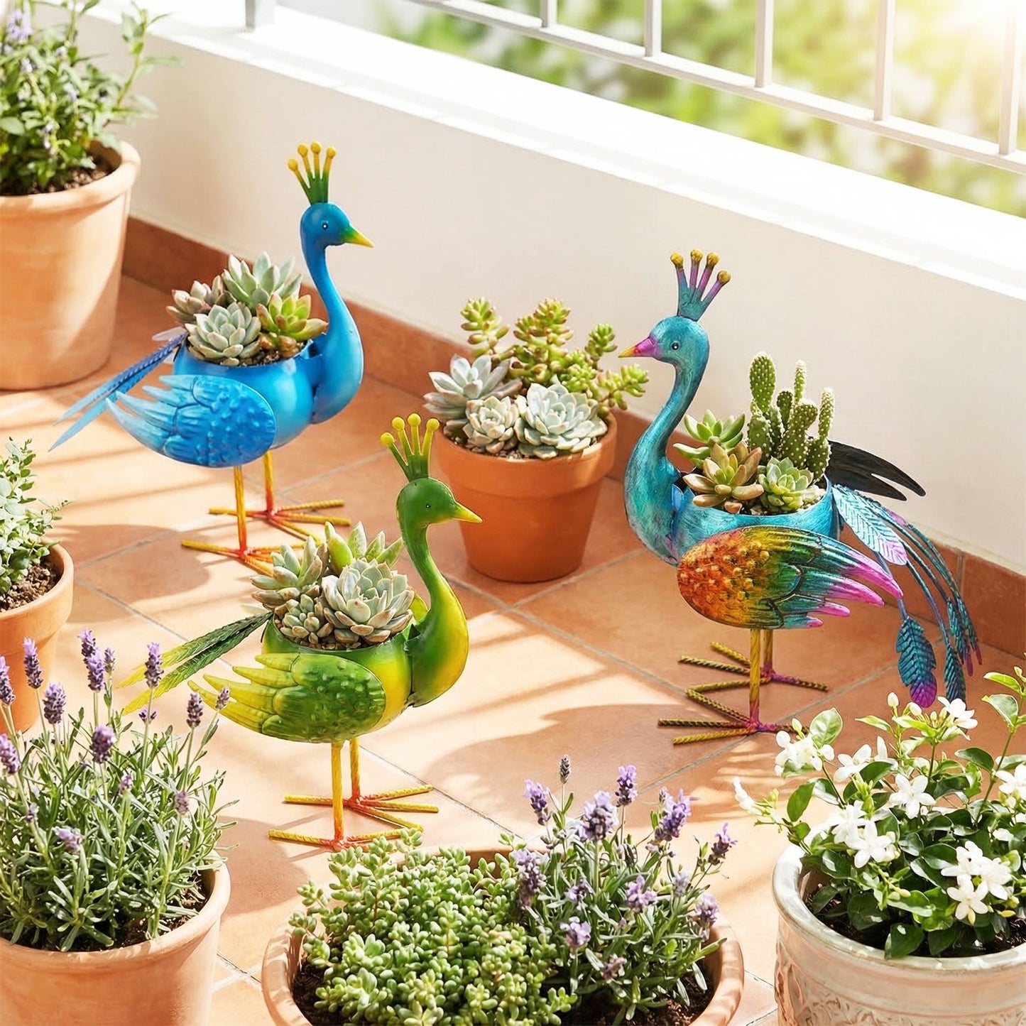 # Wrought Iron Peacock Floor Decoration