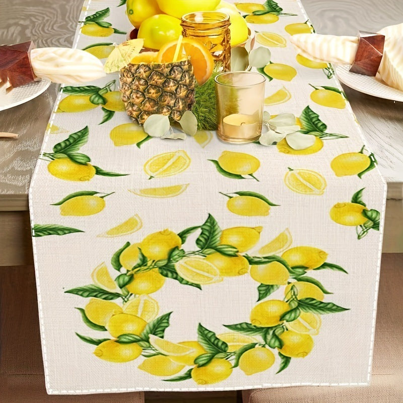 # Lemon Wreath Themed Table Runner
