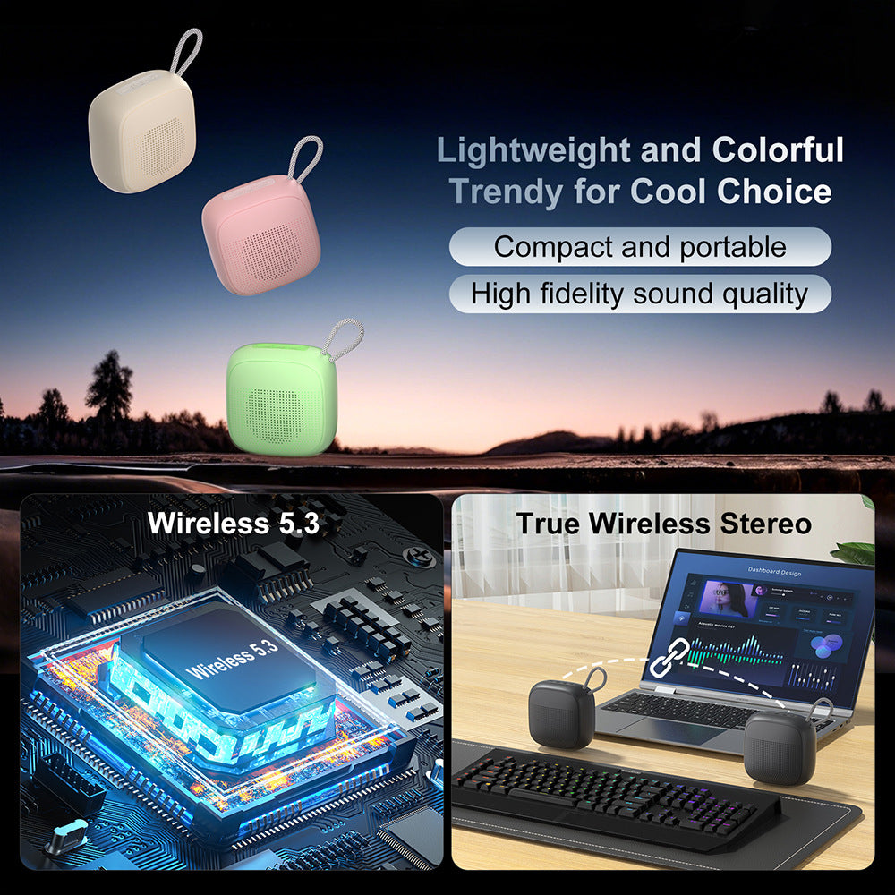 Portable Bluetooth Speaker with High-Fidelity Bass and Lyrics Display