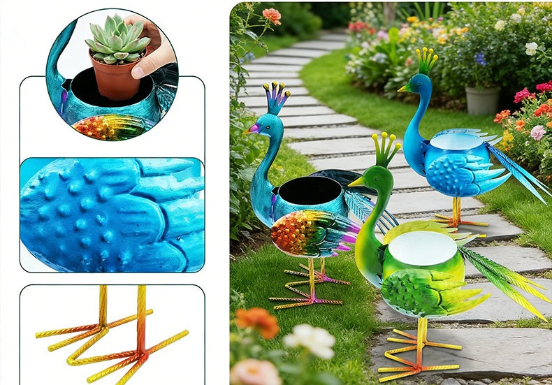 # Wrought Iron Peacock Floor Decoration