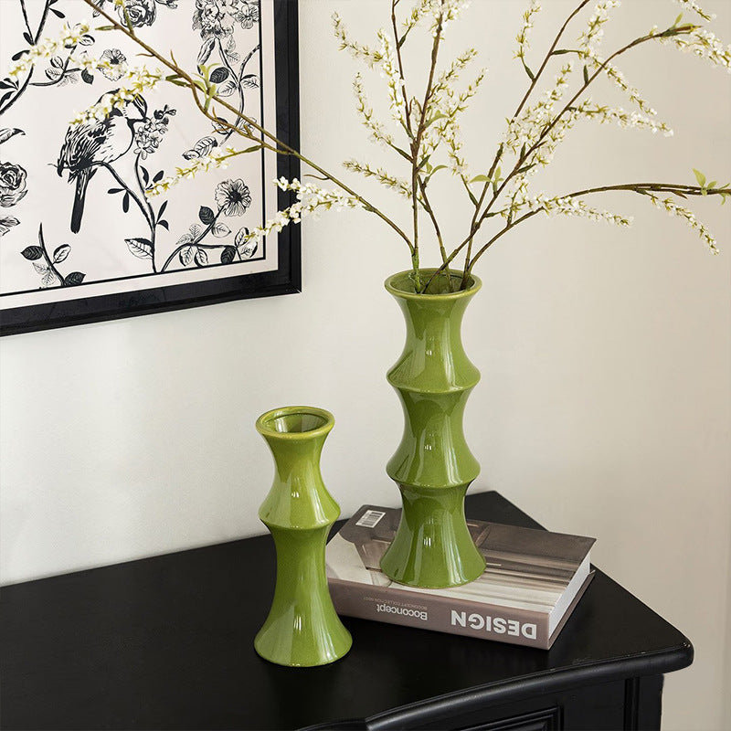 Bamboo-Shaped Ceramic Miniature Vase Ornament