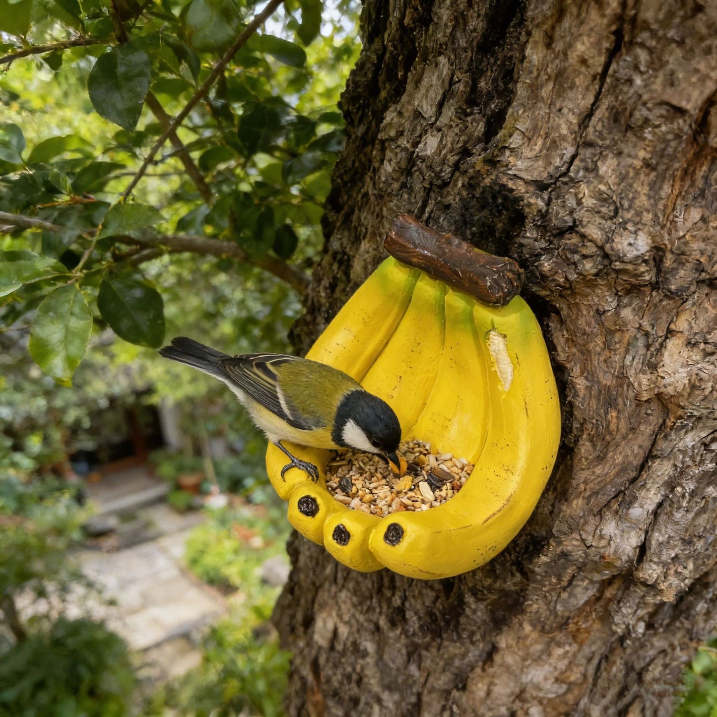 # Banana-Shaped Resin Bird Feeder Ornament