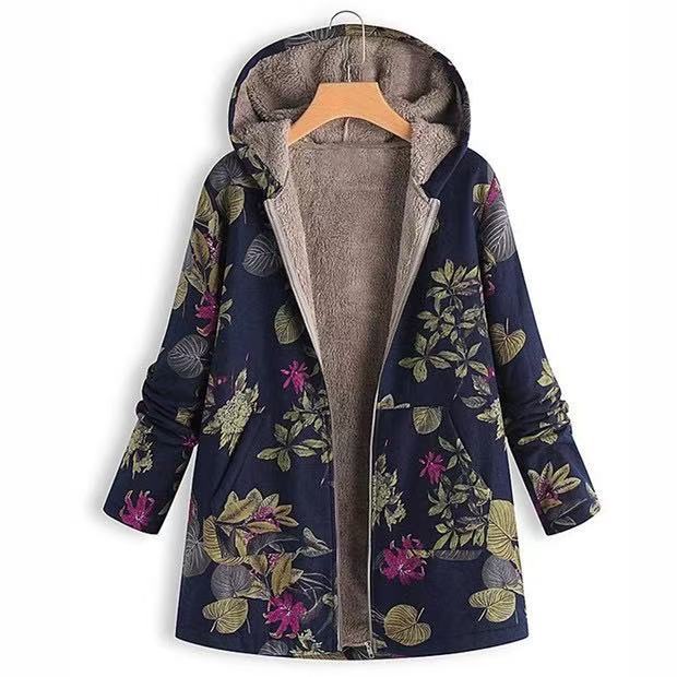 Women's Winter Printed Composite Casual Jacket