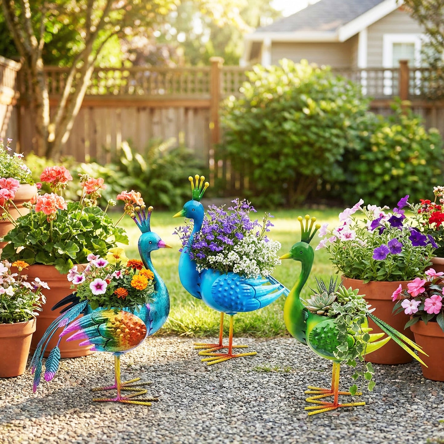 # Wrought Iron Peacock Floor Decoration