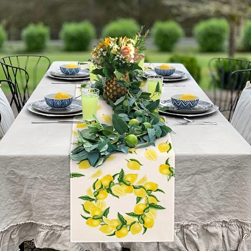 # Lemon Wreath Themed Table Runner