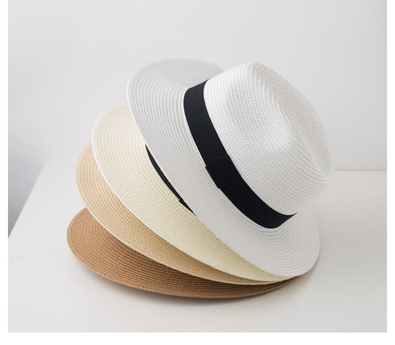 # Men's Simple Panama Hat Summer Sun Protection Sunshade Hat