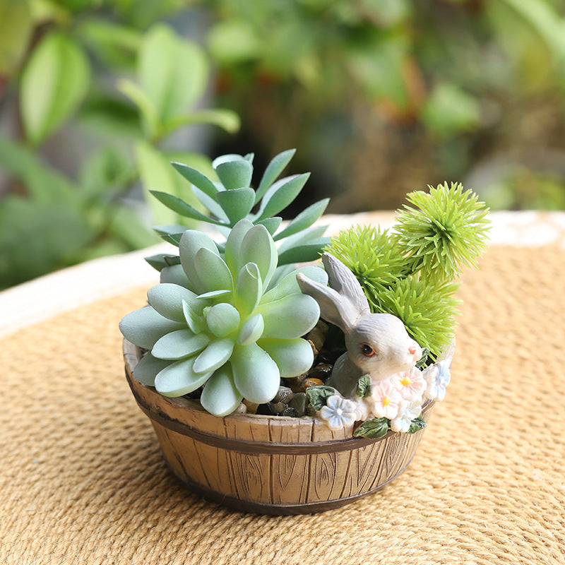 # Retro Country Style Artificial Succulent Bonsai