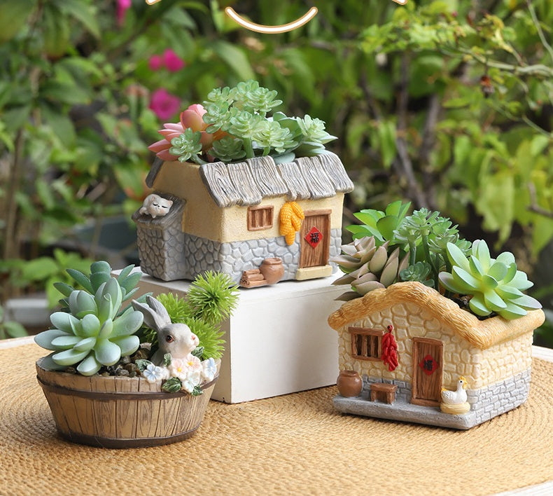 # Retro Country Style Artificial Succulent Bonsai