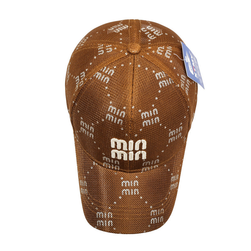 # Summer Mesh Baseball Cap with Embroidered Letters