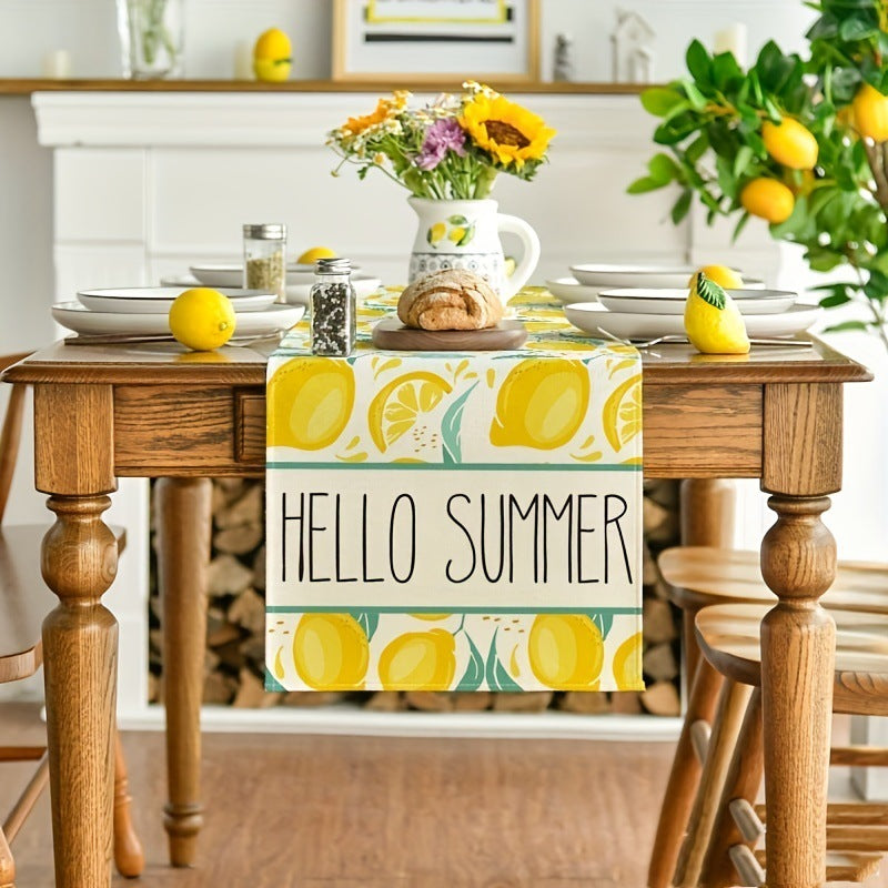 # Lemon-Themed Table Runner