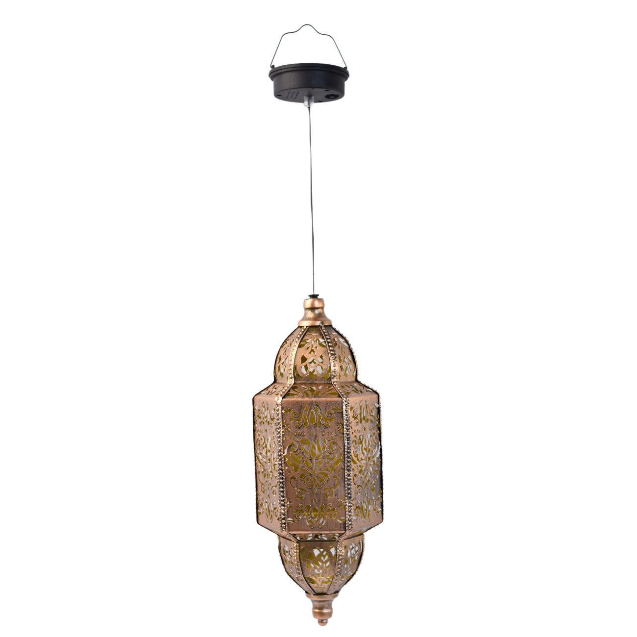 # Wrought Iron Baroque Solar-Powered Hollow-Out Projection Chandelier
