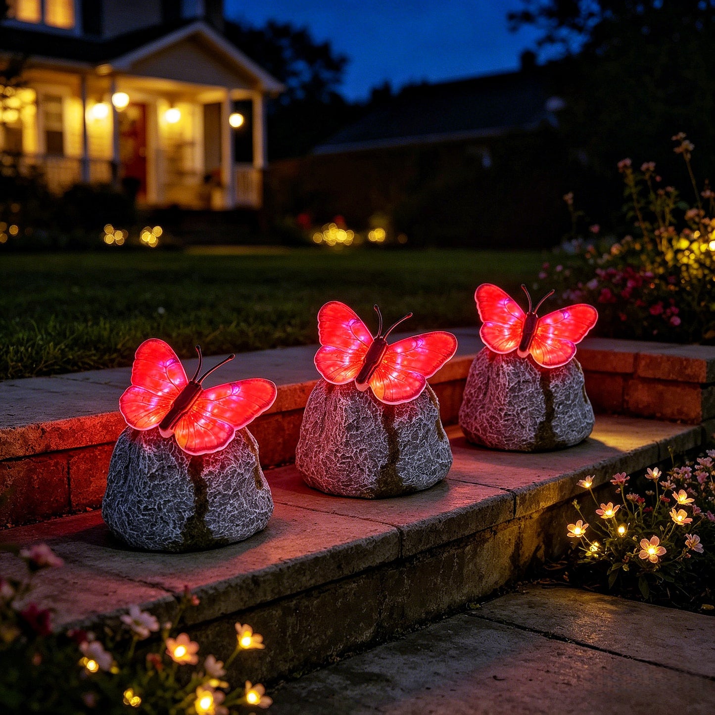 # Outdoor Butterfly-Shaped Stone Solar Lawn Light