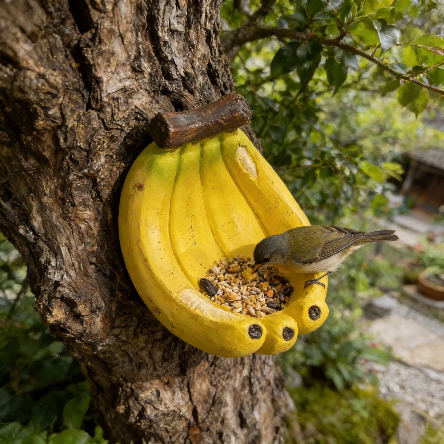 # Banana-Shaped Resin Bird Feeder Ornament