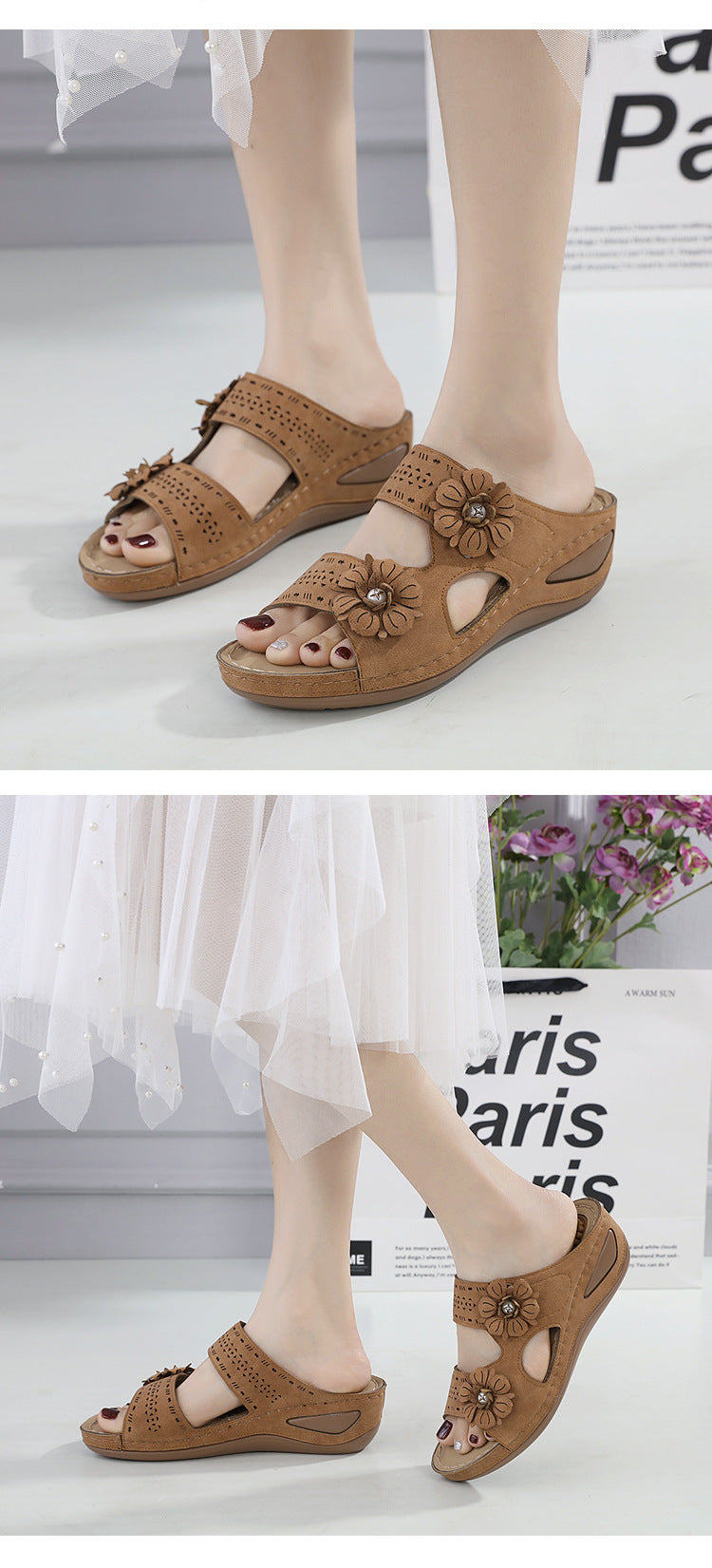 # Women's Plus Size Wedge Heel Casual Slippers