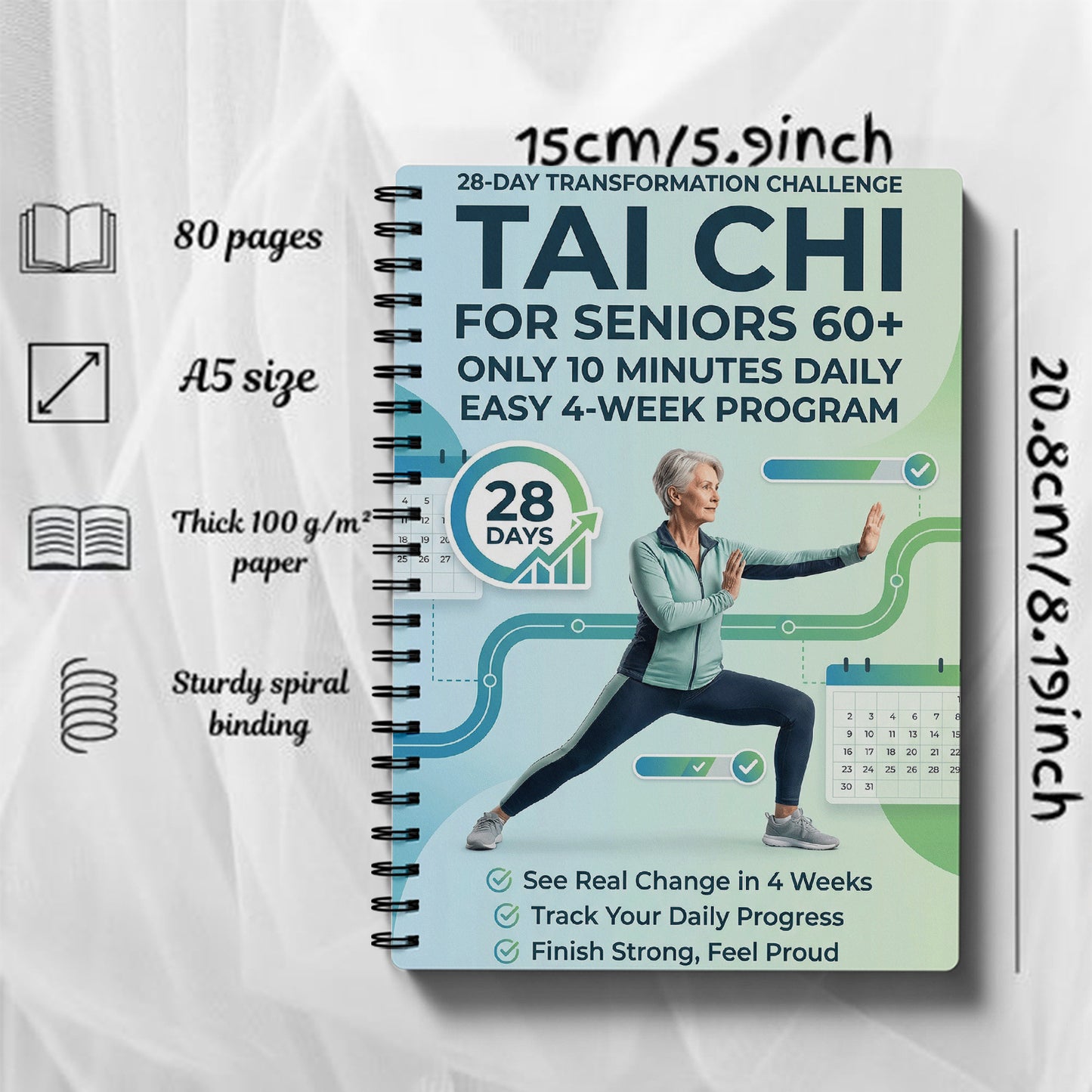 # 28-Day Tai Chi Practice Log for Seniors